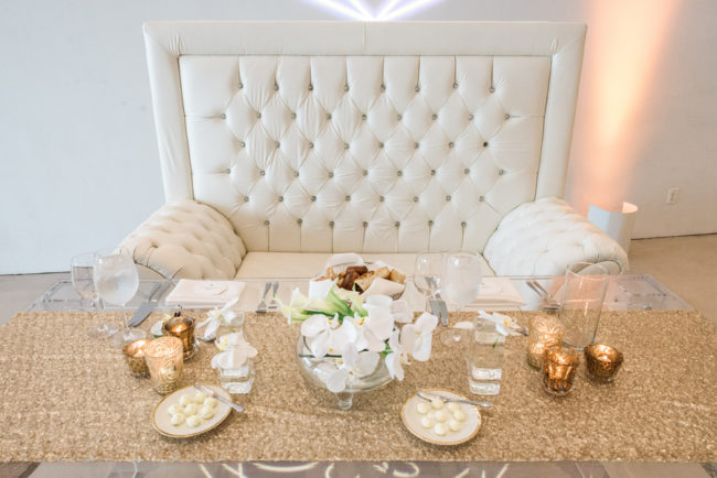 modern gold and white wedding