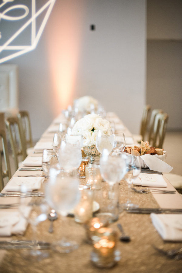 modern gold and white wedding