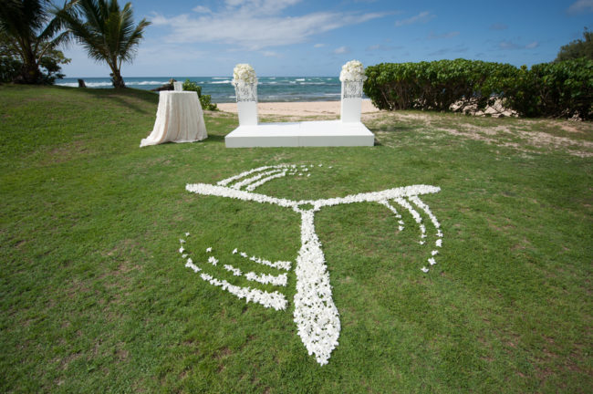 elegant white Hawaiian wedding