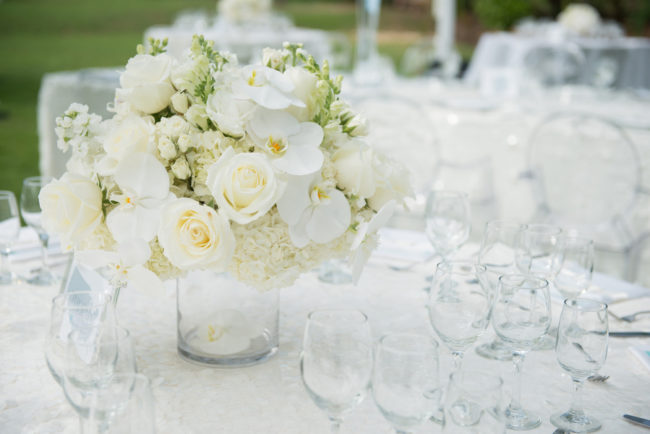 elegant white Hawaiian wedding