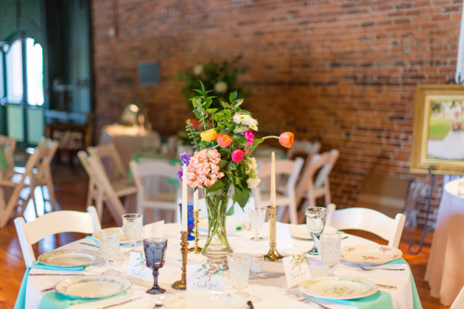 colorful vintage chic wedding