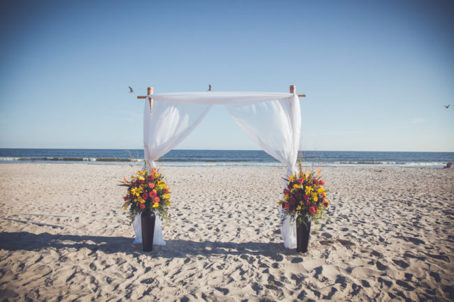colorful beach wedding