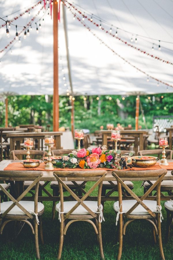 colorful backyard wedding