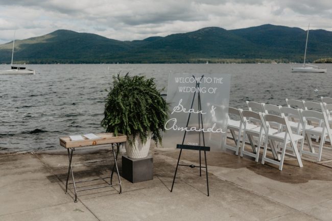 chic lakeside wedding