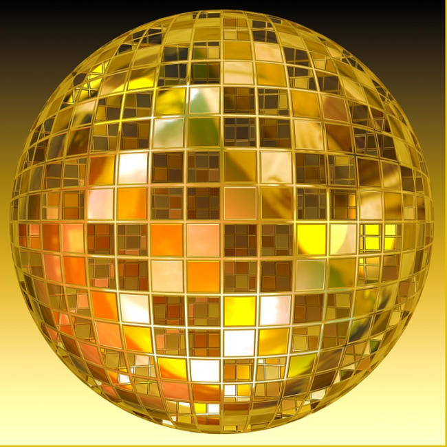 gold disco ball