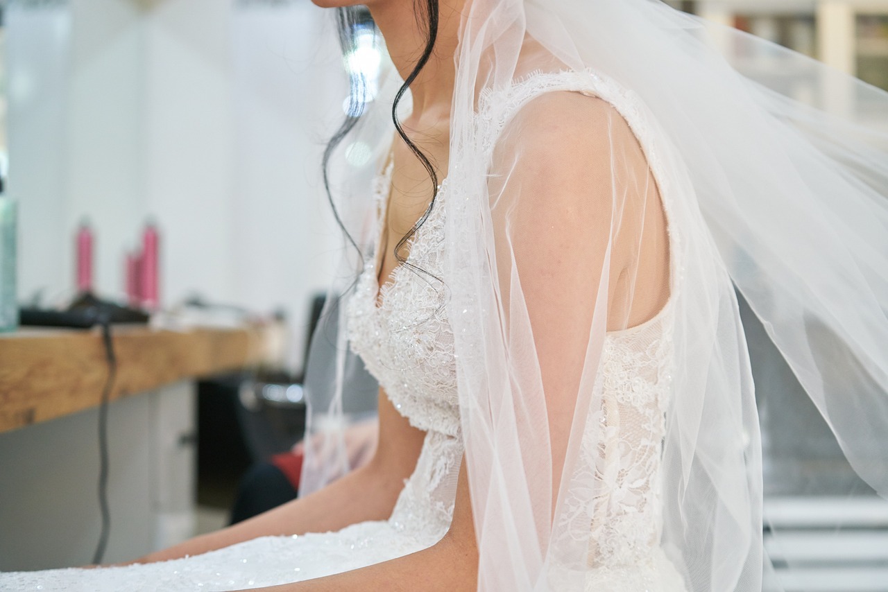 bride, bridal gown, white