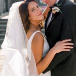 Close portrait of the bride and groom