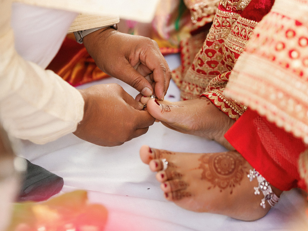 Hands with henna during a ceremony ritual