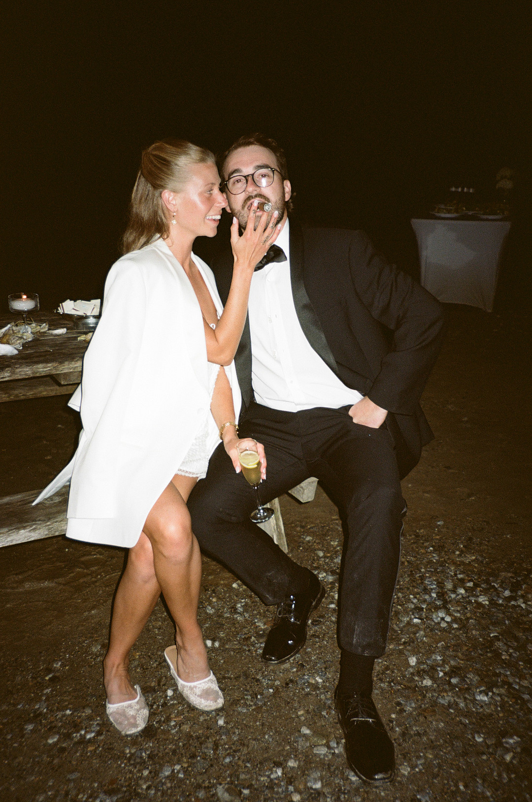 Bride and groom dancing in their second looks